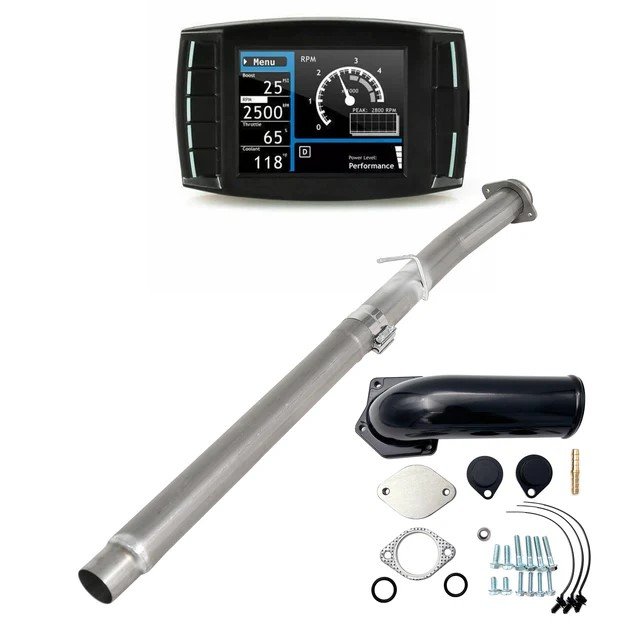 2008–2010 Ford Powerstroke 6.4L 4″ DPF DEF EGR Delete Kit with Mini Maxx V2