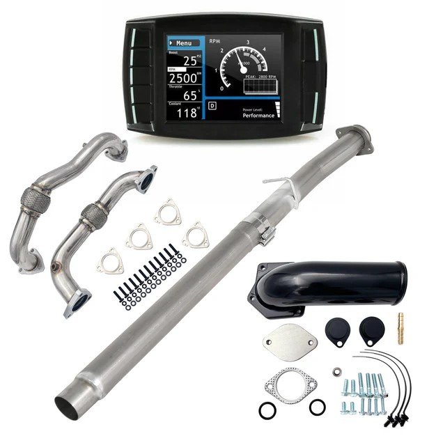2008–2010 Ford Powerstroke 6.4L 4″ DPF DEF EGR Delete Kit with Mini Maxx V2