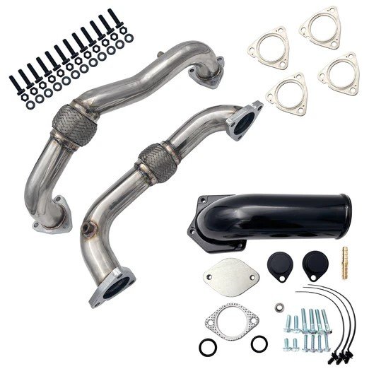 2008–2010 Ford 6.4L Powerstroke Exhaust Up-Pipes & EGR Delete Kit – Stainless Steel Bypass